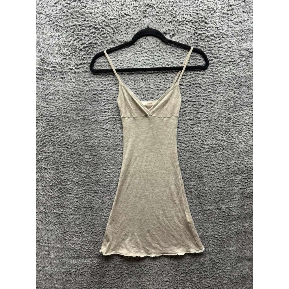 Jucca Knitted Wool-Blend‎ Sleeveless V-Neck Mini Dress Beige Womens Size XS